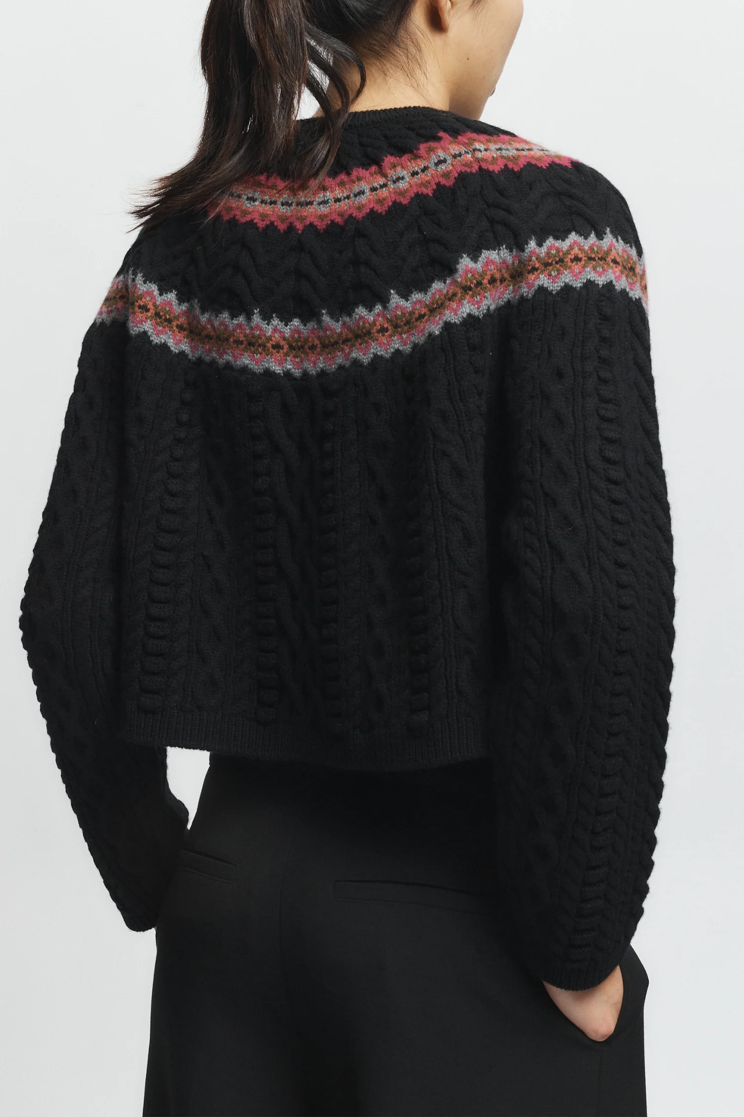 Ainsley Fair Isle Sweater, Black