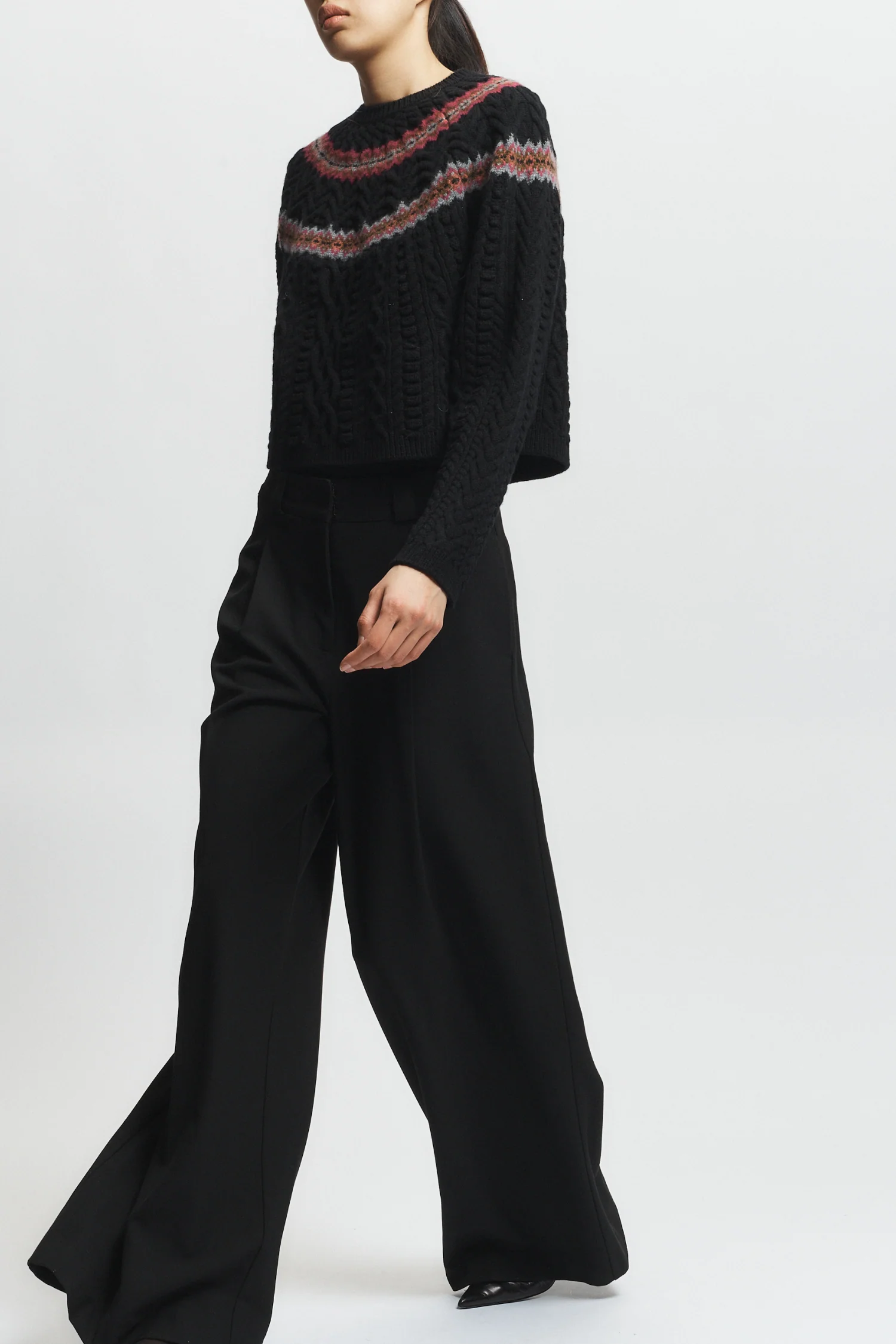 Ainsley Fair Isle Sweater, Black 3 Ainsley Fair Isle Sweater, Black