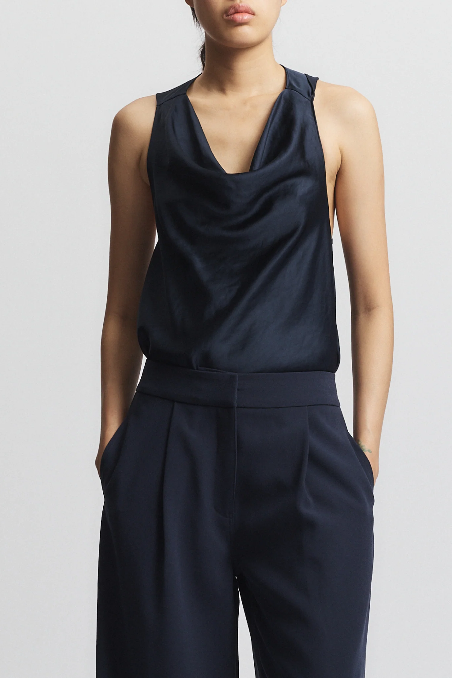 Alessia Twist Back Blouse, Navy 4 Alessia Twist Back Blouse, Navy