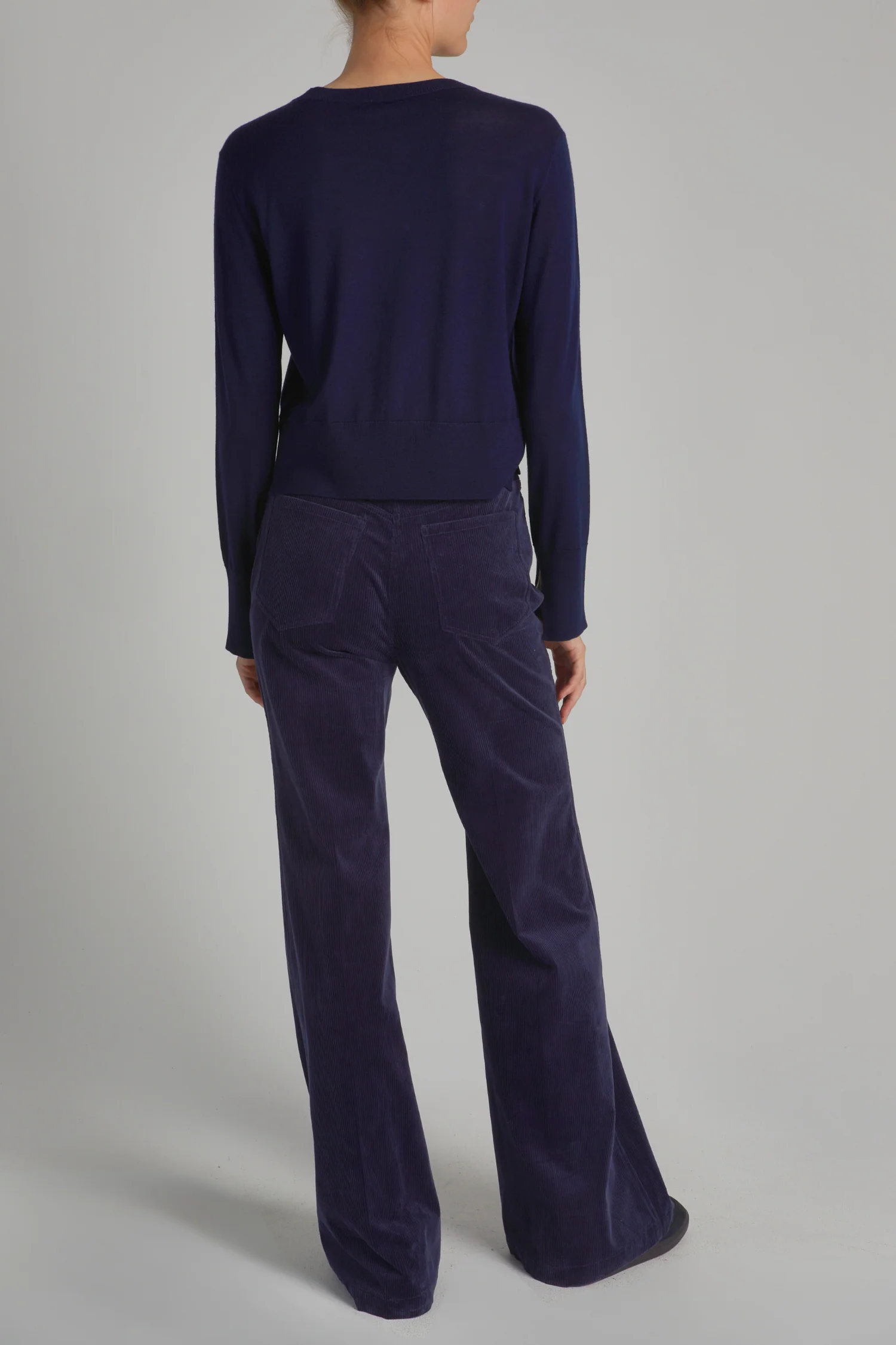 Aron Corduroy Flare Pant, Navy