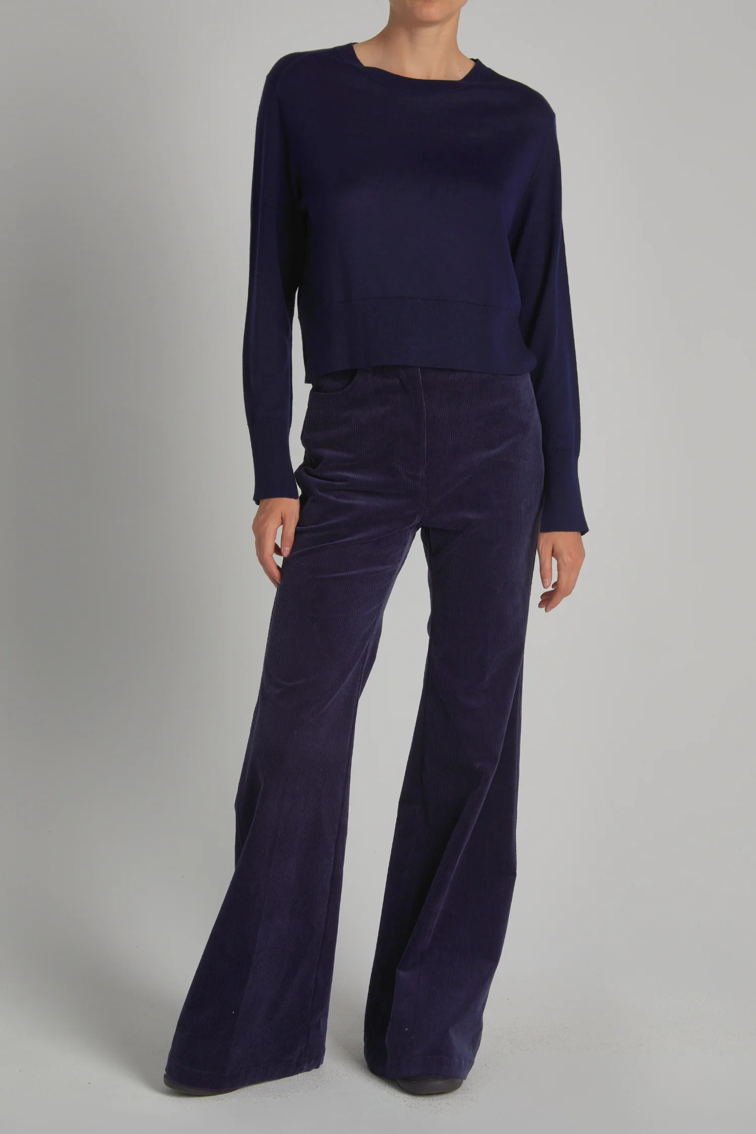 Aron Corduroy Flare Pant, Navy 3 Aron Corduroy Flare Pant, Navy