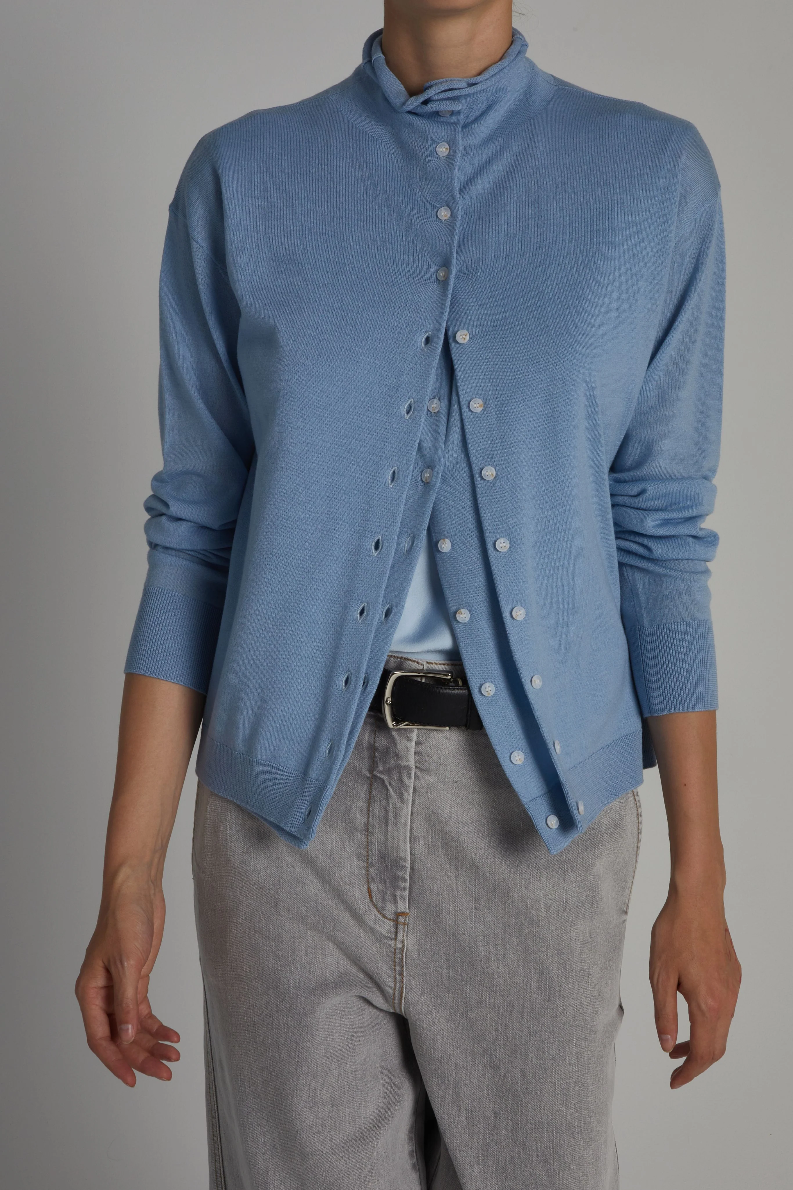Ashley Buttondown Sweater, Baby Blue 3 Ashley Buttondown Sweater, Baby Blue