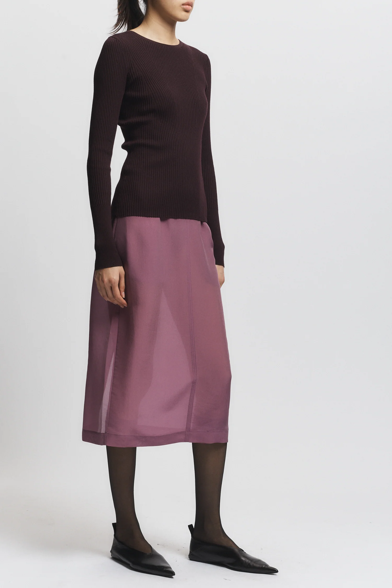 Atlas Rib Crewneck Sweater, Burgundy 4 Atlas Rib Crewneck Sweater, Burgundy