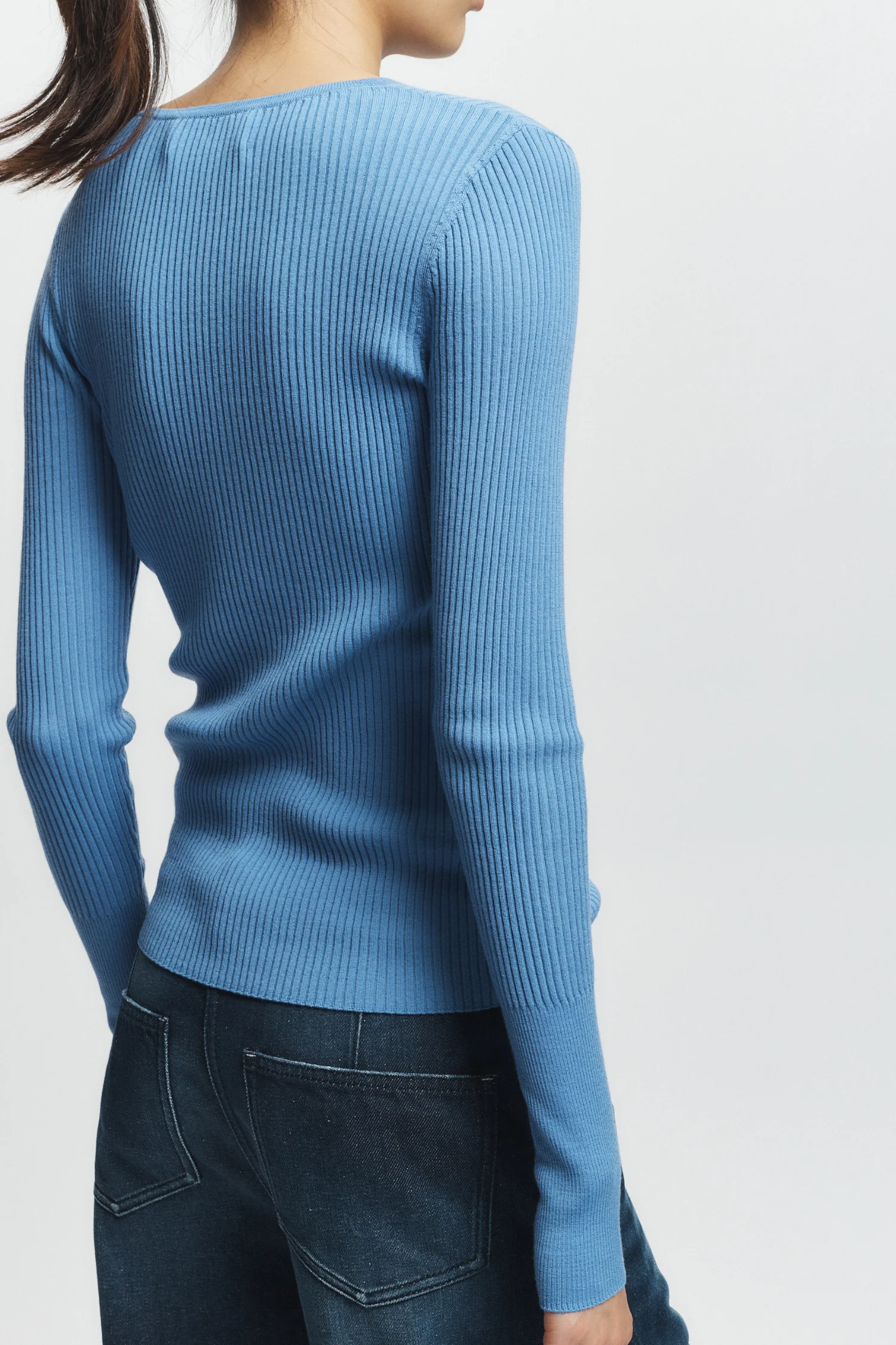 Atlas Rib Crewneck Sweater, Wedgewood