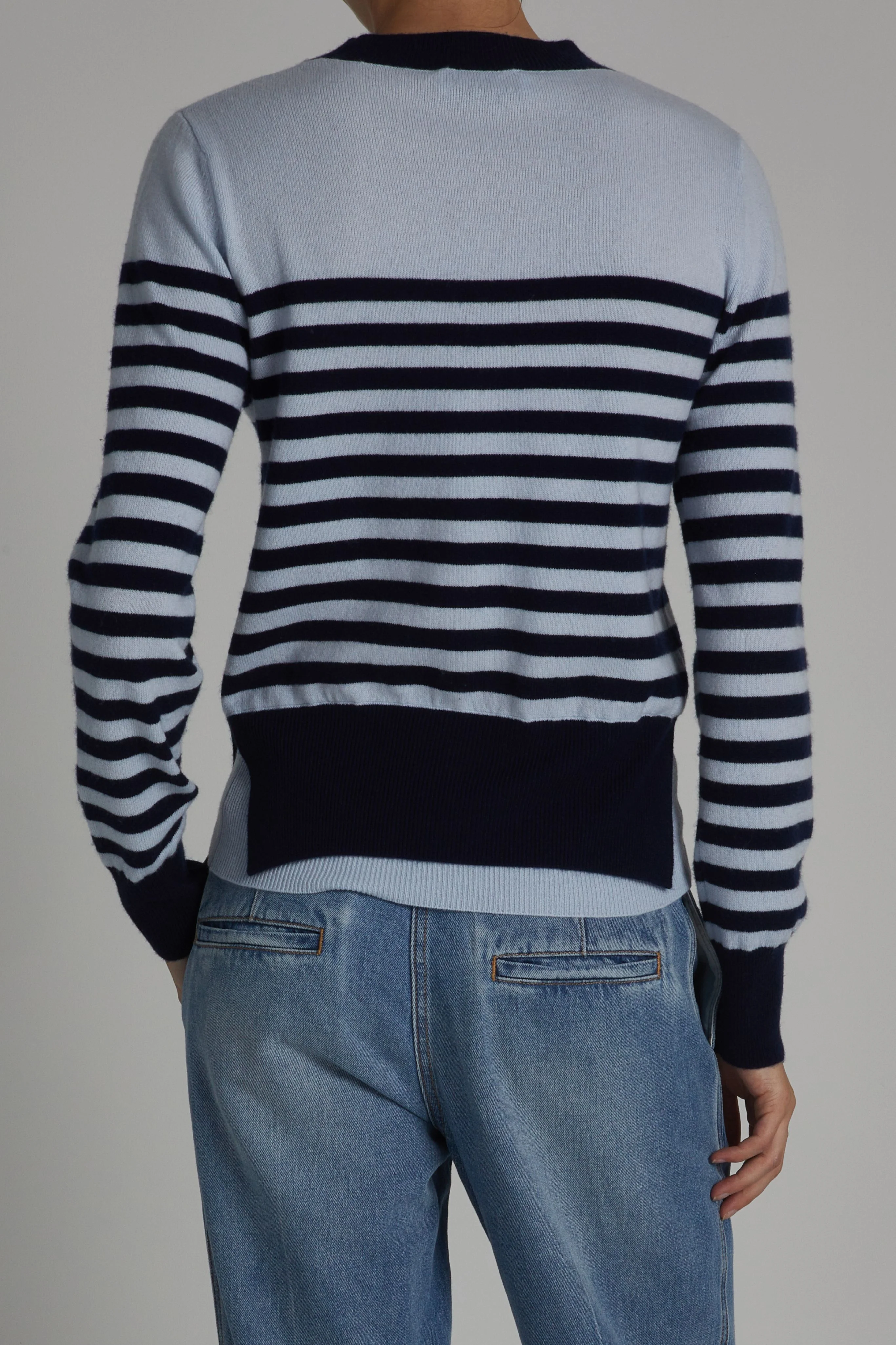Baret Striped Cashmere Blend Sweater 5 Baret Striped Cashmere Blend Sweater
