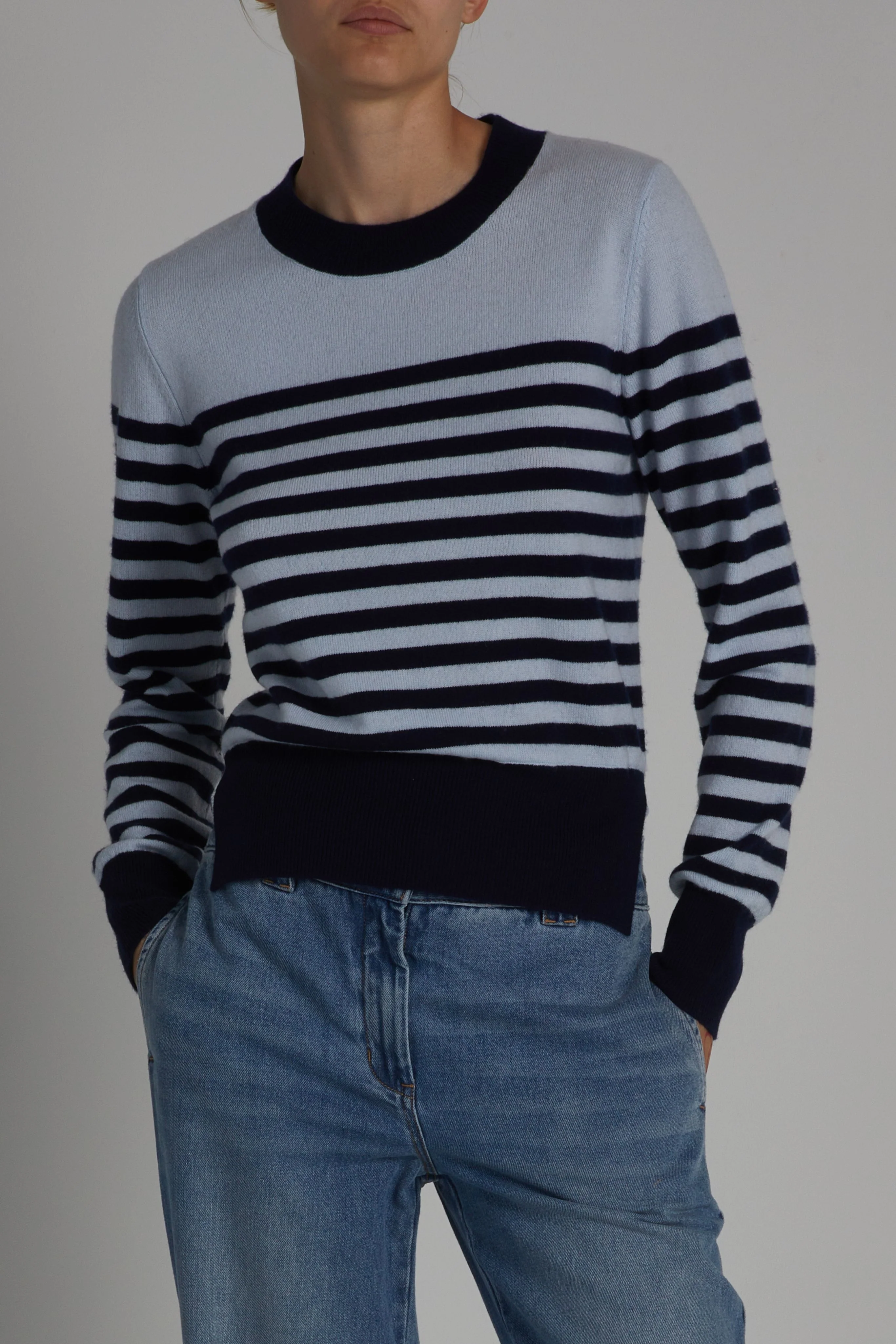 Baret Striped Cashmere Blend Sweater 6 Baret Striped Cashmere Blend Sweater