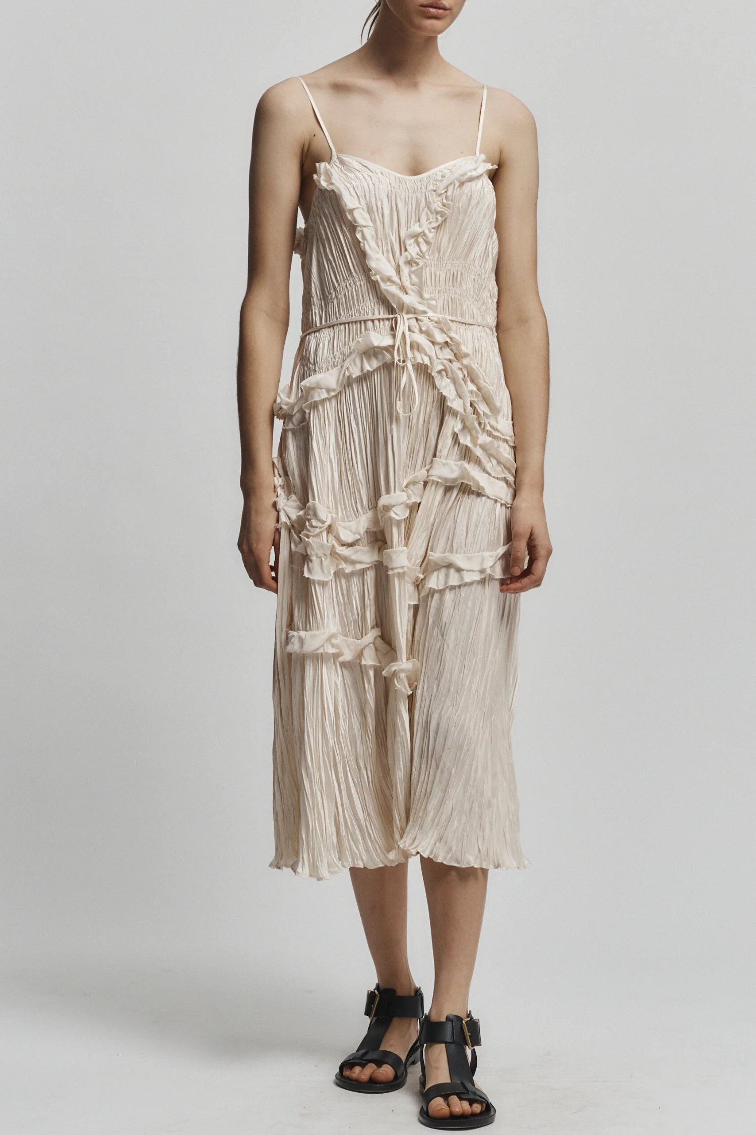 Bella Ruched Midi Dress, Ivory