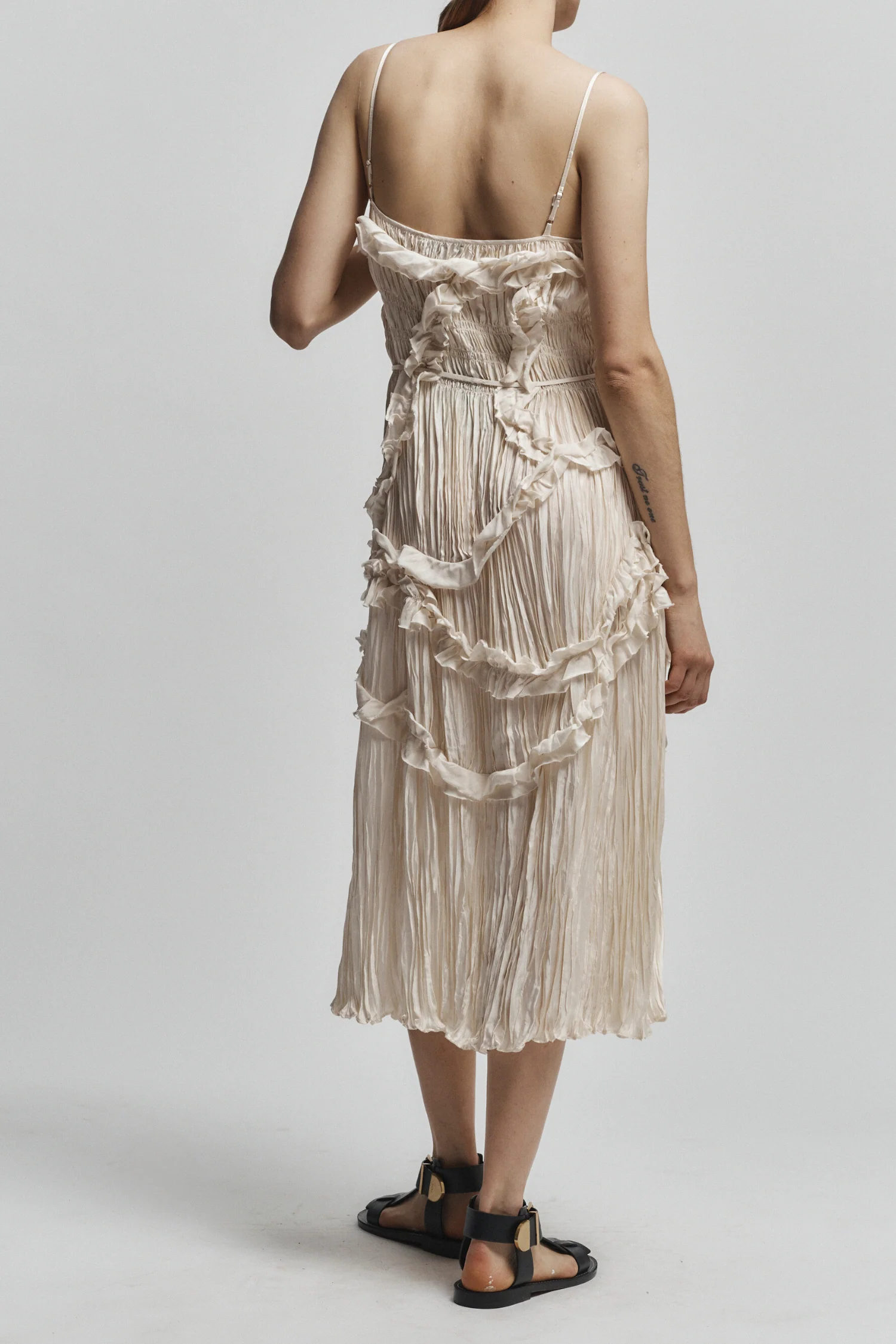 Bella Ruched Midi Dress, Ivory 5 Bella Ruched Midi Dress, Ivory