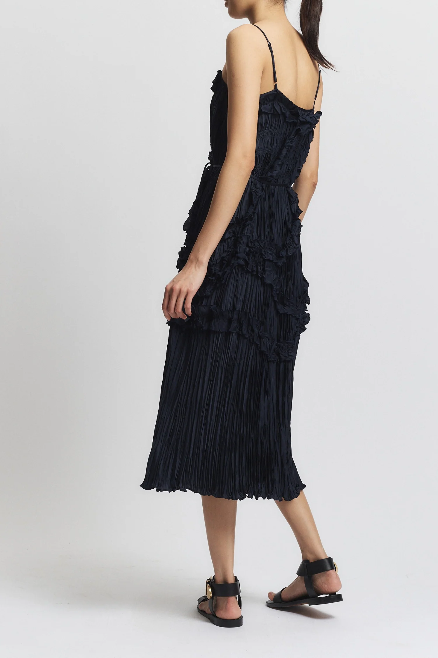 Bella Ruched Midi Dress, Navy 5 Bella Ruched Midi Dress, Navy