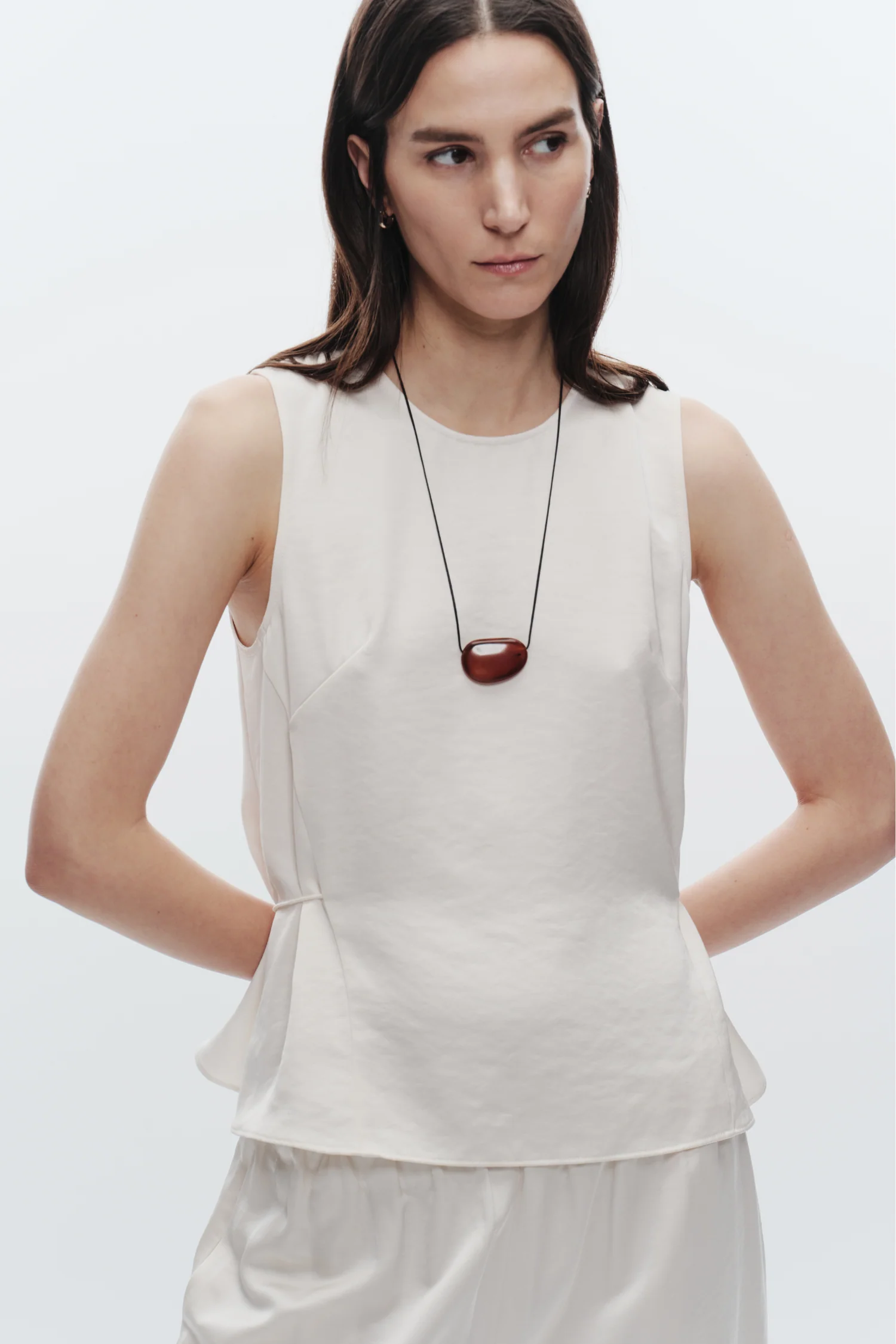 Benson Charmeuse Top, Ivory