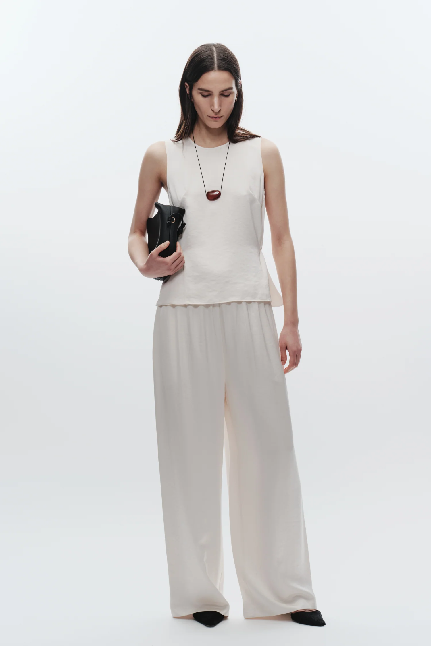 Benson Charmeuse Top, Ivory