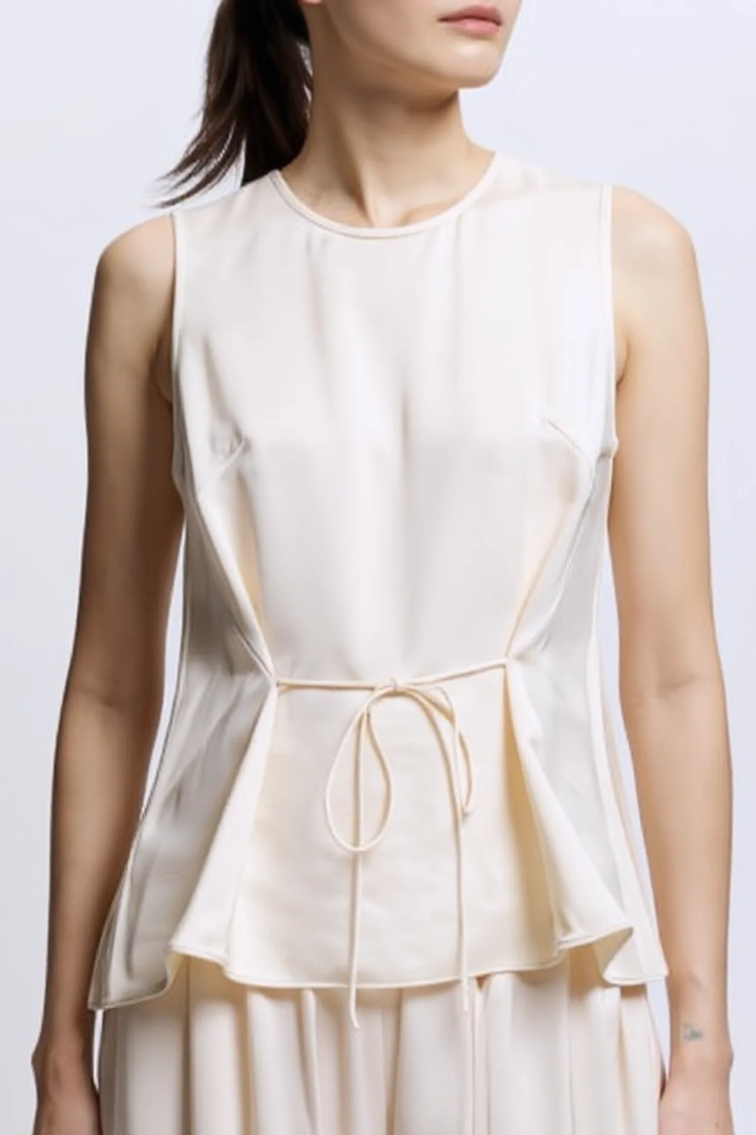 Benson Charmeuse Top, Ivory 4 Benson Charmeuse Top, Ivory