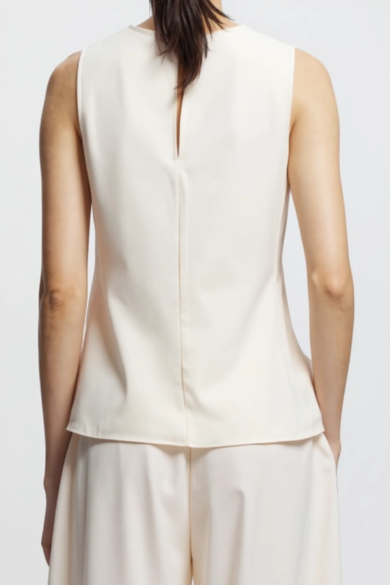 Benson Charmeuse Top, Ivory 5 Benson Charmeuse Top, Ivory