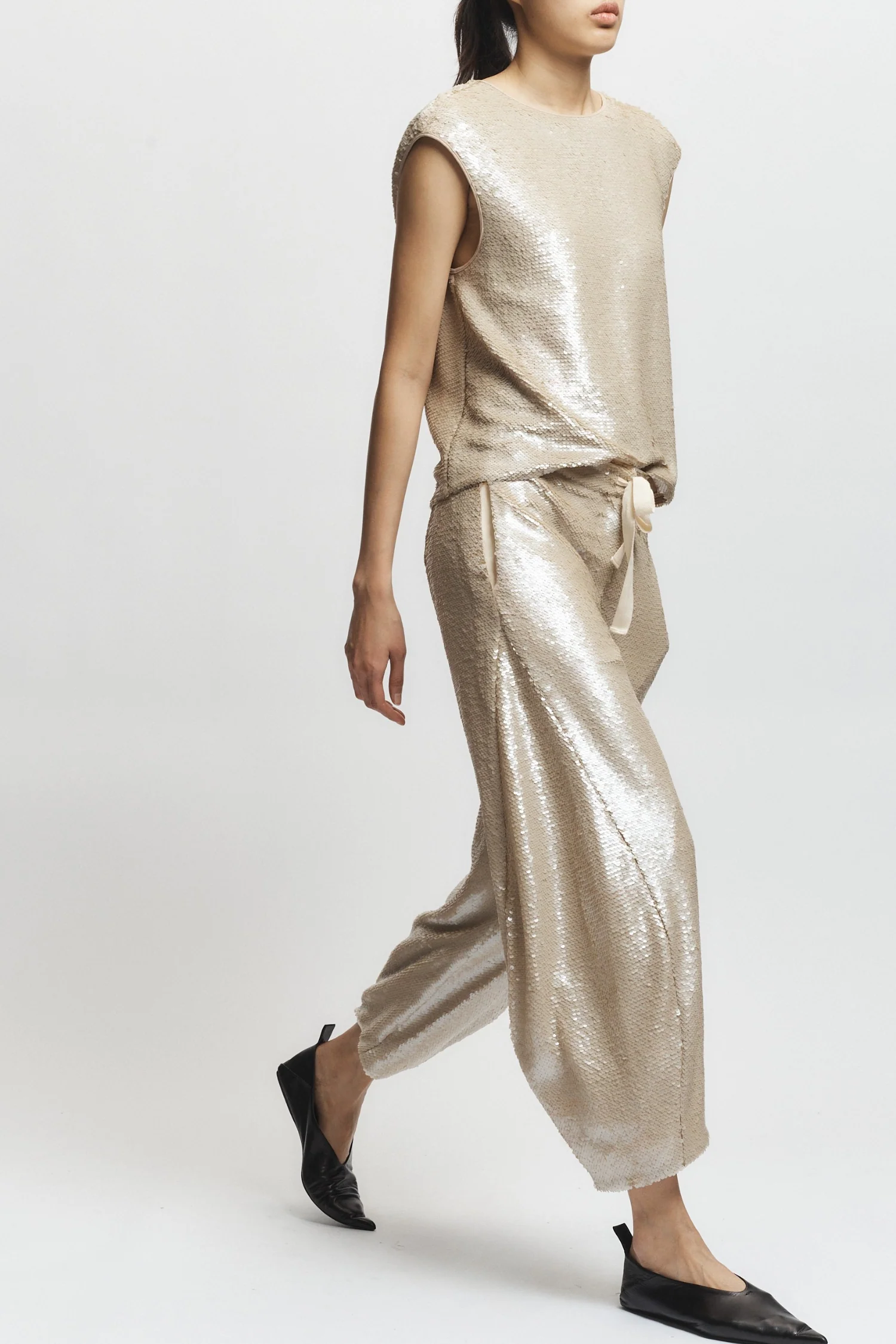 Bowen Sequin Muscle Tank, Pearl 3 Bowen Sequin Muscle Tank, Pearl