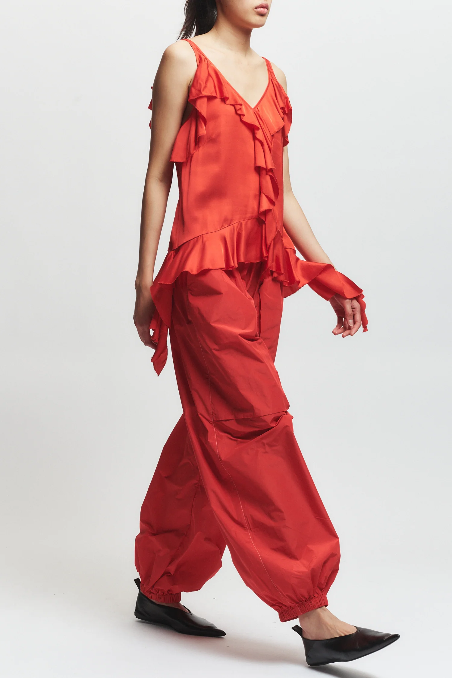 Cade Ruffled Viscose Top, Grenadine