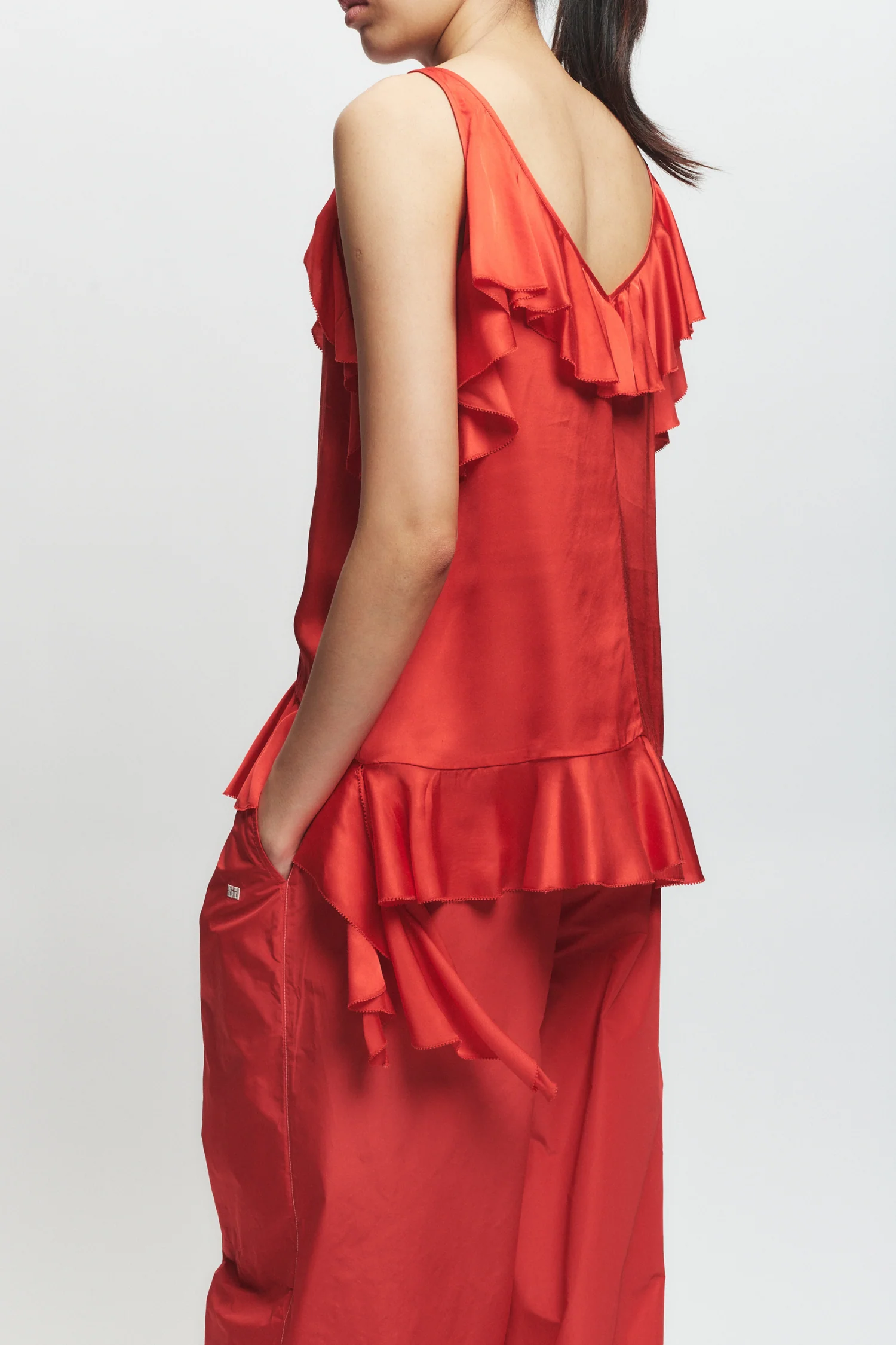 Cade Ruffled Viscose Top, Grenadine 3 Cade Ruffled Viscose Top, Grenadine