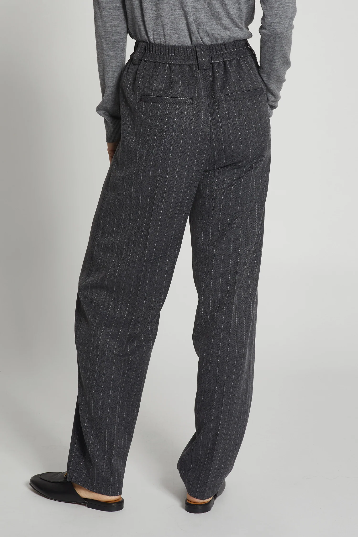 Chester Pinstripe High Waisted Pant, Grey 5 Chester Pinstripe High Waisted Pant, Grey