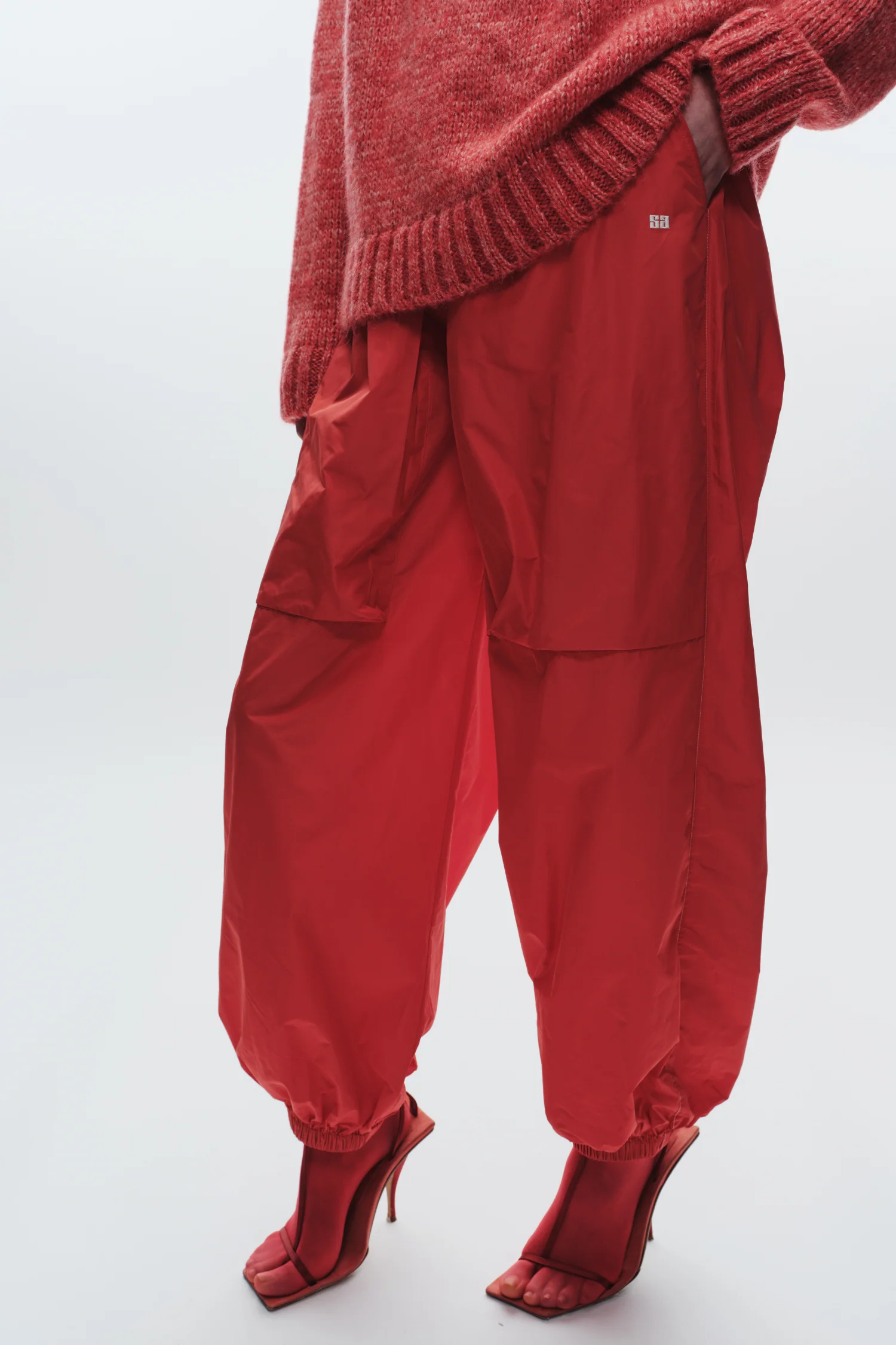Clyde Oversized Taffeta Pant, Grenadine